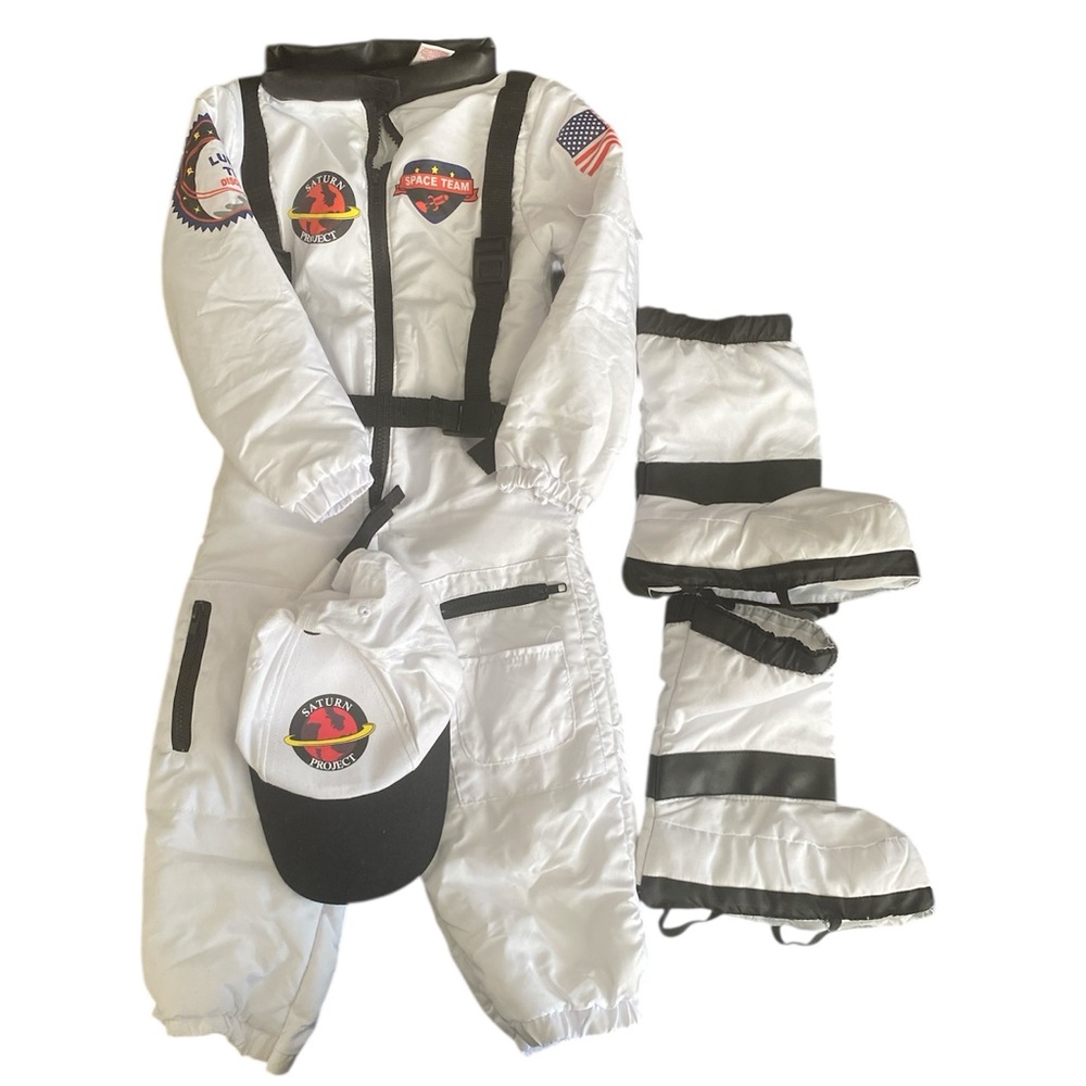White Astronaut Costume with Black Accents